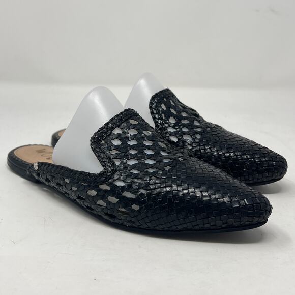 Sam Edelman Clara Black Woven Leather Mules, Size 6.5 Minimalist Resortwear - Picture 2 of 9